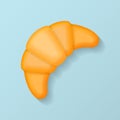 Croissant isolated on blue background. Vector illustration.