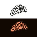 Croissant lettering in silhouette vector illustration