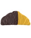 Croissant light brown bread chocolate coating.