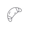 Croissant line icon concept. Croissant vector linear illustration, symbol, sign