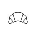 Croissant line icon, outline vector sign