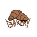 croissant logo on white background Royalty Free Stock Photo