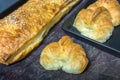 Croissant and long bread puff