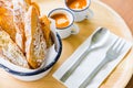 Croissant With Milked Tea to Dip Royalty Free Stock Photo