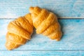 Croissant Pile On Wooden Background