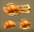 Croissant retro vector icons