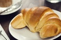 Croissant Roll in a Cafe