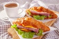 Croissant Sandwich Ham Cheese Royalty Free Stock Photo