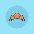 Croissant simple flat vector illustration icon