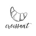 Croissant sketch. Hand drawn icon