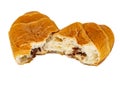 croissant split in half isolated on white background Royalty Free Stock Photo