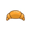 Croissant vector icon. Pastry french croissant flat breakfast bakery icon