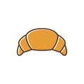 Croissant vector icon. Pastry french croissant flat breakfast bakery icon