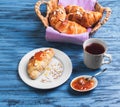 croissant in a wicker basket