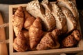 croissant on the wooden table