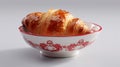 Oriental Croissant In Red And White Bowl