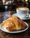 Croissants, coffee, Continental breakfast. AI Generated