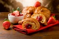 Croissants with marmelade Royalty Free Stock Photo
