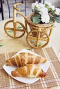 Croissants. Typical parisian cafe Royalty Free Stock Photo