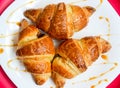 Croissants on the white plate