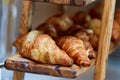 Croissants wooden stand