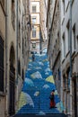 Croix-Rousse district in Lyon city, France in Europe Royalty Free Stock Photo