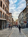 The croix rousse district, view of one of the old district on the hill in Lyon old city, France