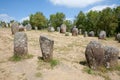 Cromlech of the Almendres - Evora - Portugal Royalty Free Stock Photo