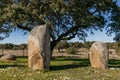 Cromleque de Vale Maria do Meio megalithic landmark in Evora, Portugal Royalty Free Stock Photo