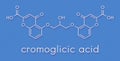Cromoglicic acid cromolyn, cromoglycate asthma and allergy drug molecule. Skeletal formula.