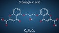 Cromoglicic acid, cromolyn, cromoglycate, cromoglicate molecule. It is antihistamine medication used to treat asthma Royalty Free Stock Photo