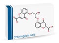 Cromoglicic acid, cromolyn, cromoglycate, cromoglicate molecule. It is antihistamine medication used to treat asthma