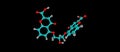 Cromoglicic acid molecular structure isolated on black