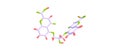 Cromoglicic acid molecular structure isolated on white