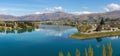 Cromwell and Kawarau river aerial view, New Zealand Royalty Free Stock Photo