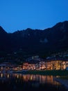 Crone at Lake Idro at night time