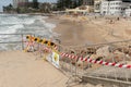 Huge waves during the storm washed away thousands of tonnes of sand into the ocean