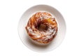 Cronut On White Plate, On White Background