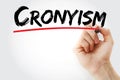 Cronyism text with marker Royalty Free Stock Photo