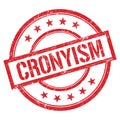 CRONYISM text written on red vintage stamp Royalty Free Stock Photo