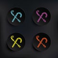 Crook dark badge color set icon. Simple thin line, outline vector of mythology icons for ui and ux, website or mobile application