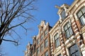 Crooked and colorful heritage buildings, located along Bloemgracht Canal in Jordaan