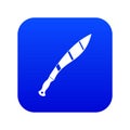 Crooked knife icon digital blue