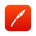 Crooked knife icon digital red