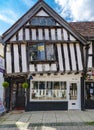 Crooked medieval building,along Worcester\'s historic Friar Street