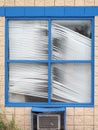 Crooked Old Window Blinds Royalty Free Stock Photo