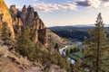 The Crooked River snaking around Smith Rock State Park Royalty Free Stock Photo