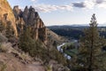 The Crooked River snaking around Smith Rock State Park Royalty Free Stock Photo