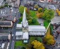 The crooked spire of the Church of St Mary and All Saints in Chesterfield Royalty Free Stock Photo