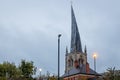 The crooked spire of the Church of St Mary and All Saints in Chesterfield Royalty Free Stock Photo